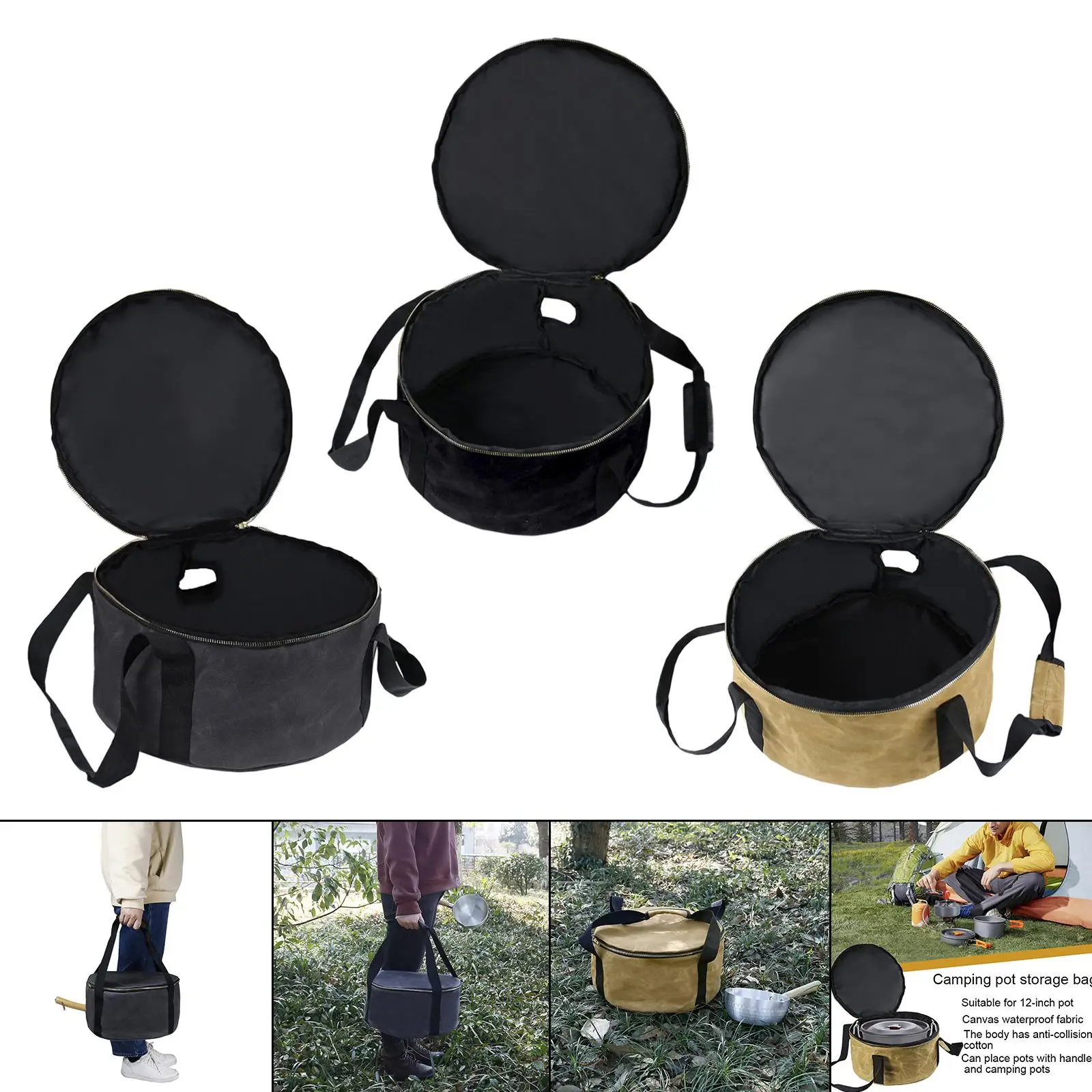 

Прочная сумка для хранения, голландский контейнер для духовки, водонепроницаемая посуда, 12 дюймов, сумка для барбекю, пикника, рыбалки, улич...