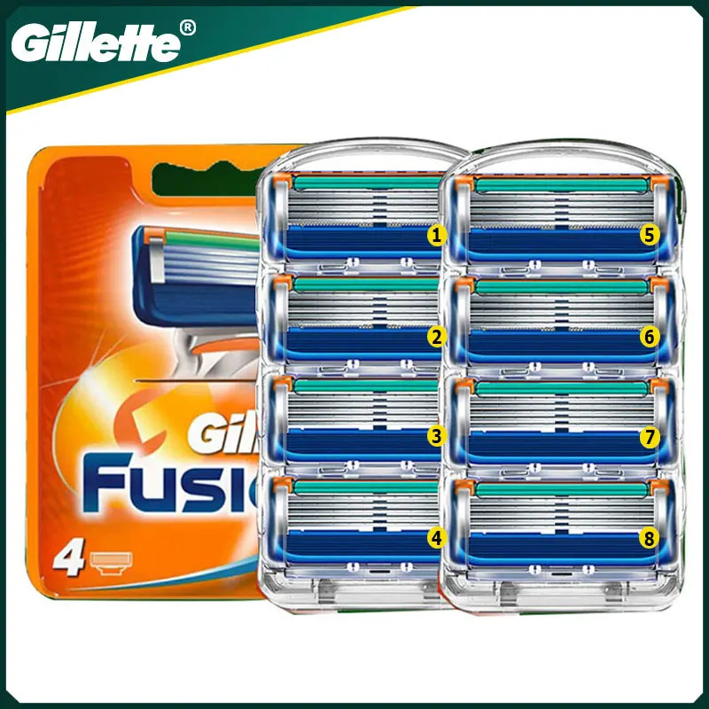 

Gillette Fusion Razor Blades 5 Layers Manual Shaving Head Replacement Professional Beard Shaver Blades for Man Face Safety Care