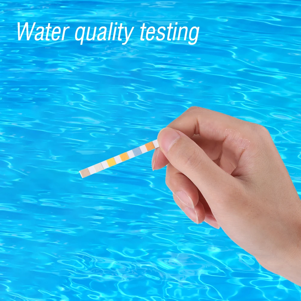 50 шт. 6 в 1 тестовая бумага для бассейна PH полоса остаточного хлора щелочности