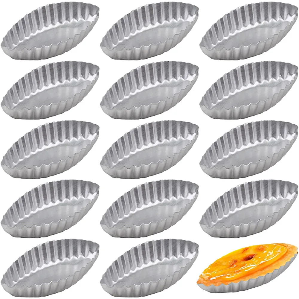 

3/5/10/15pcs Mini Cake Tart Mold Aluminum Boat Shape Mousse Dessert Cupcake Pudding Mould for Kitchen Pastry Baking Accessories