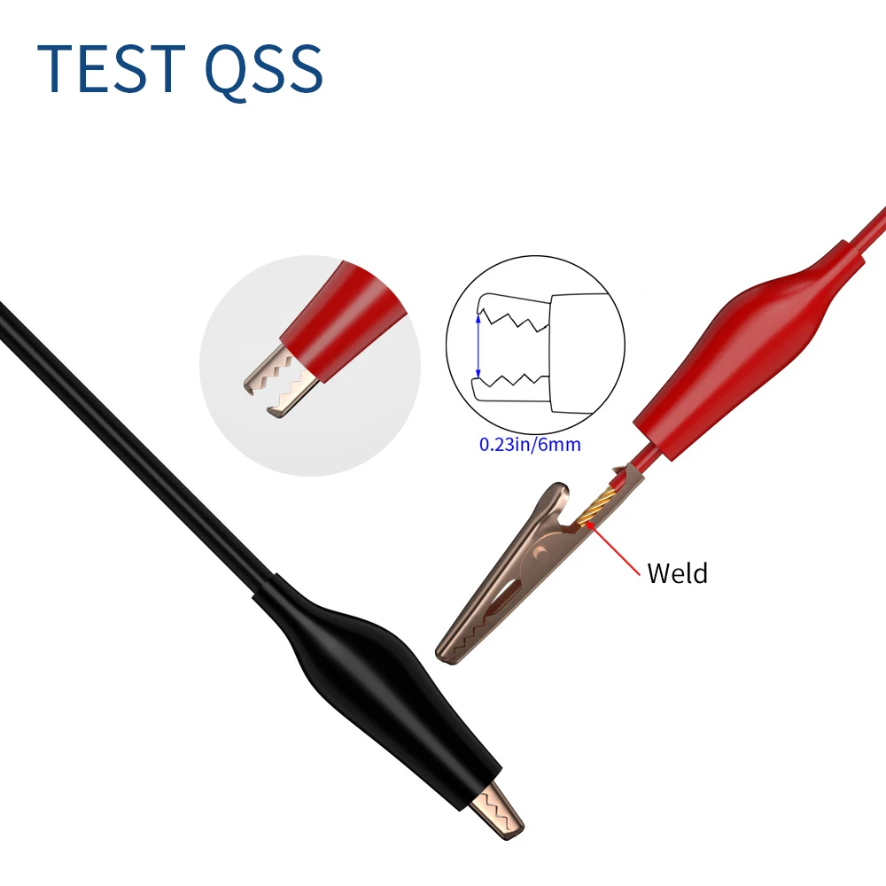QSS 2PCS Alligator Clips to USB Male/Female Test Cable 56CM Electrical Connect Line Power Supply Adapter Wire Q.70066 - купить по