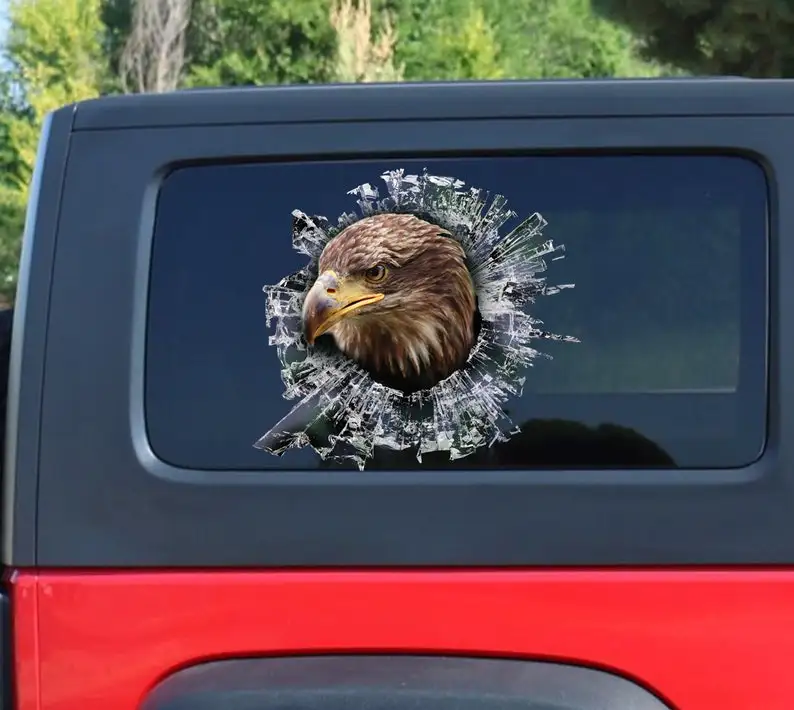 

Golden eagle window decal, golden eagle car sticker, eagle car decal