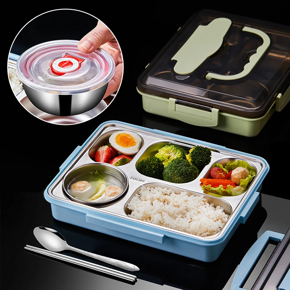 

Stainless Steel Lunch Box For Kids School Bento Box With Compartments Thermal Food Storage Soup Containers for Microwave Oven