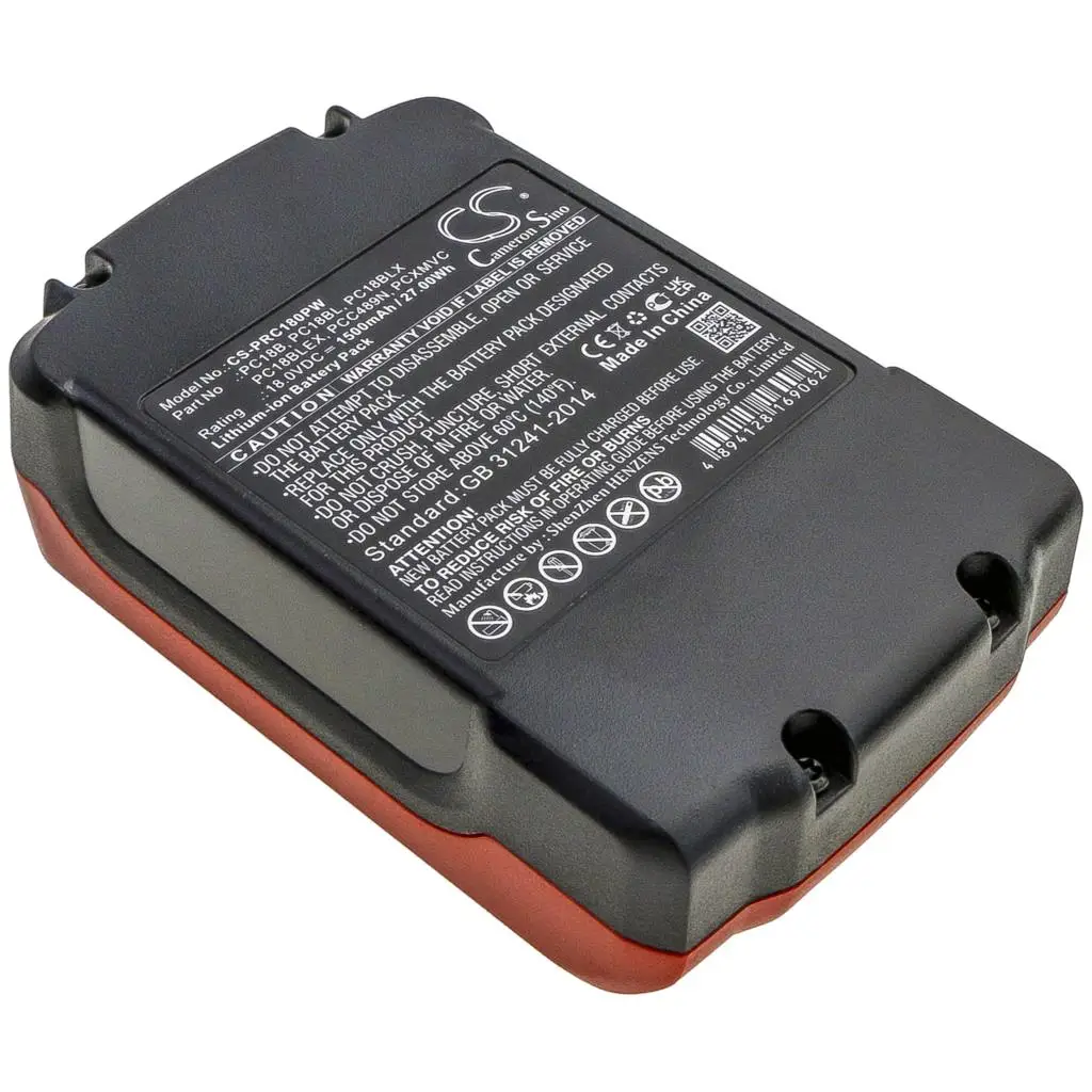 

Cameron Sino Battery For Porter Cable PC18B PC1800D,PC1800L,PC1800RS,PC1801D,PC186C,PC18CS,PC18ID 1500mAh / 27.00Wh