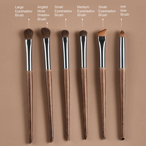 Набор кистей для макияжа глаз из дерева 6 шт.