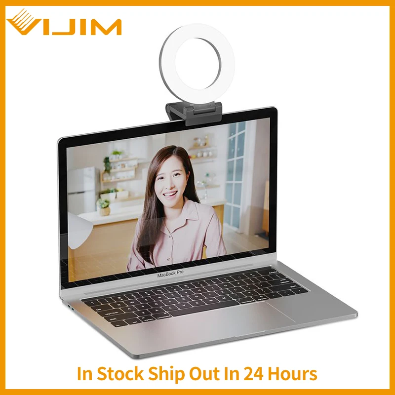 

VIJIM CL07 Foldable Video Ring light Selfie Ring Lights Video Conference Light With Clamp Mount For iPad Tablet ​Laptop PC