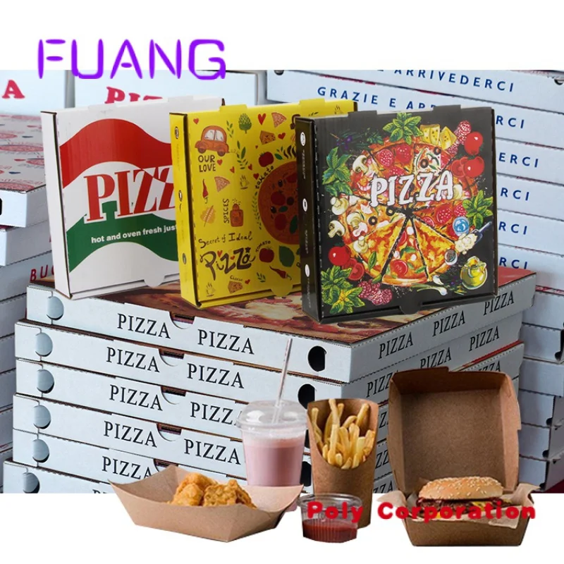 Wholesale 33 35 CM 30 40 9 Inch Burger Package Carton Supplier Custom Design Printed Packing Bulk Cheap Pizza Boxes With Logo