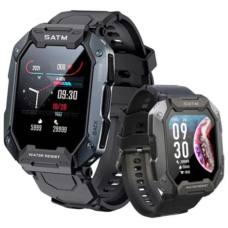 

C20 Military Smart Watch Men Carbon Black Ultra Army Outdoor IP68 5ATM Waterproof Heart Rate Blood Oxygen Satm Smartwatch 2023