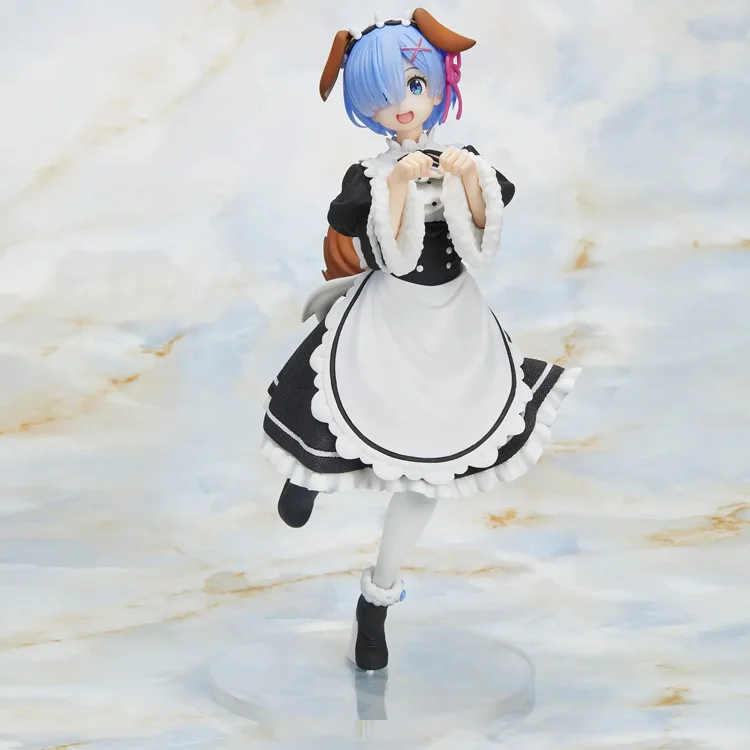 

Japanese Original Anime Re Life In A Different World From Zero Rem Puppy Pose Action Figure Collectible Ornaments Kids Toys Gift