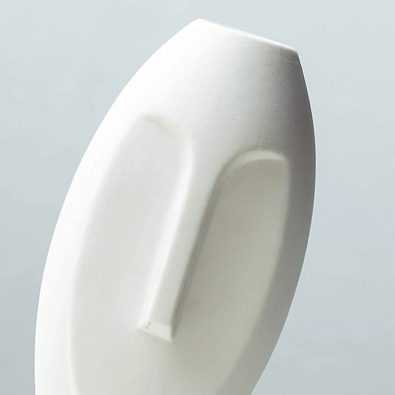 Керамическая ваза с изображением лица белая Современная декоративная Человека