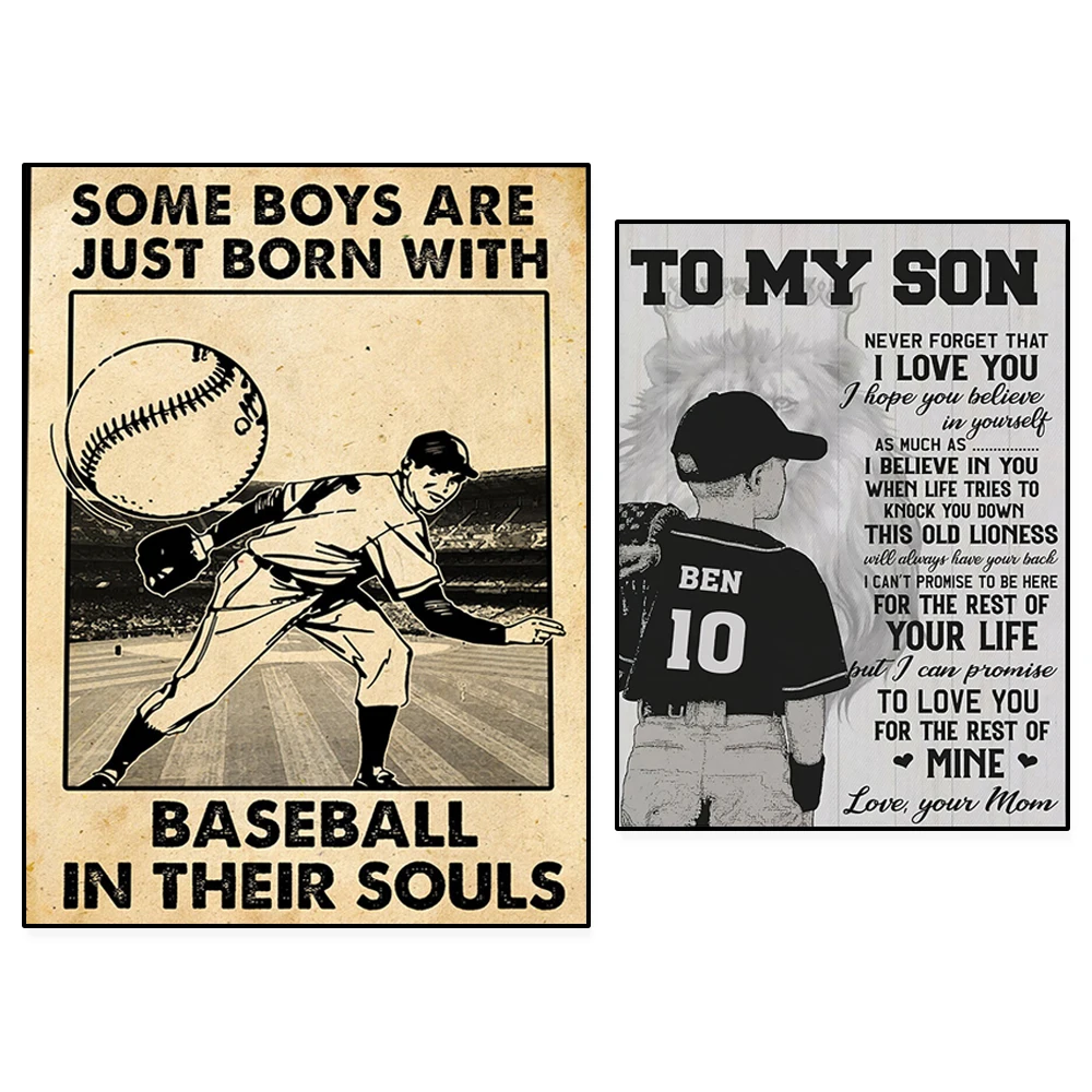 Некоторые мальчики родились с бейсболом в своей душе ретро-постер для