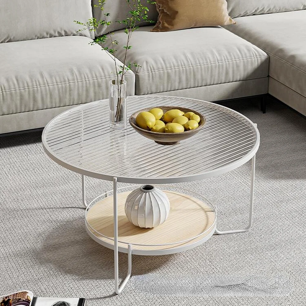 

Роскошный круглый чайный столик zq в скандинавском стисветильник, маленький диван для квартиры, боковой простой современный стеклянный чай...