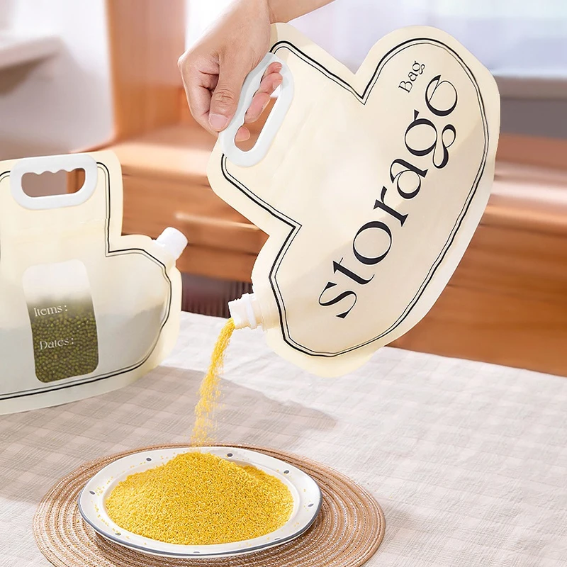 

1Pcs Kitchen Storage Bag Grain Moisture-proof Sealed Bag Insect-proof Transparent Portable Food-grade Transparent Storage Bag