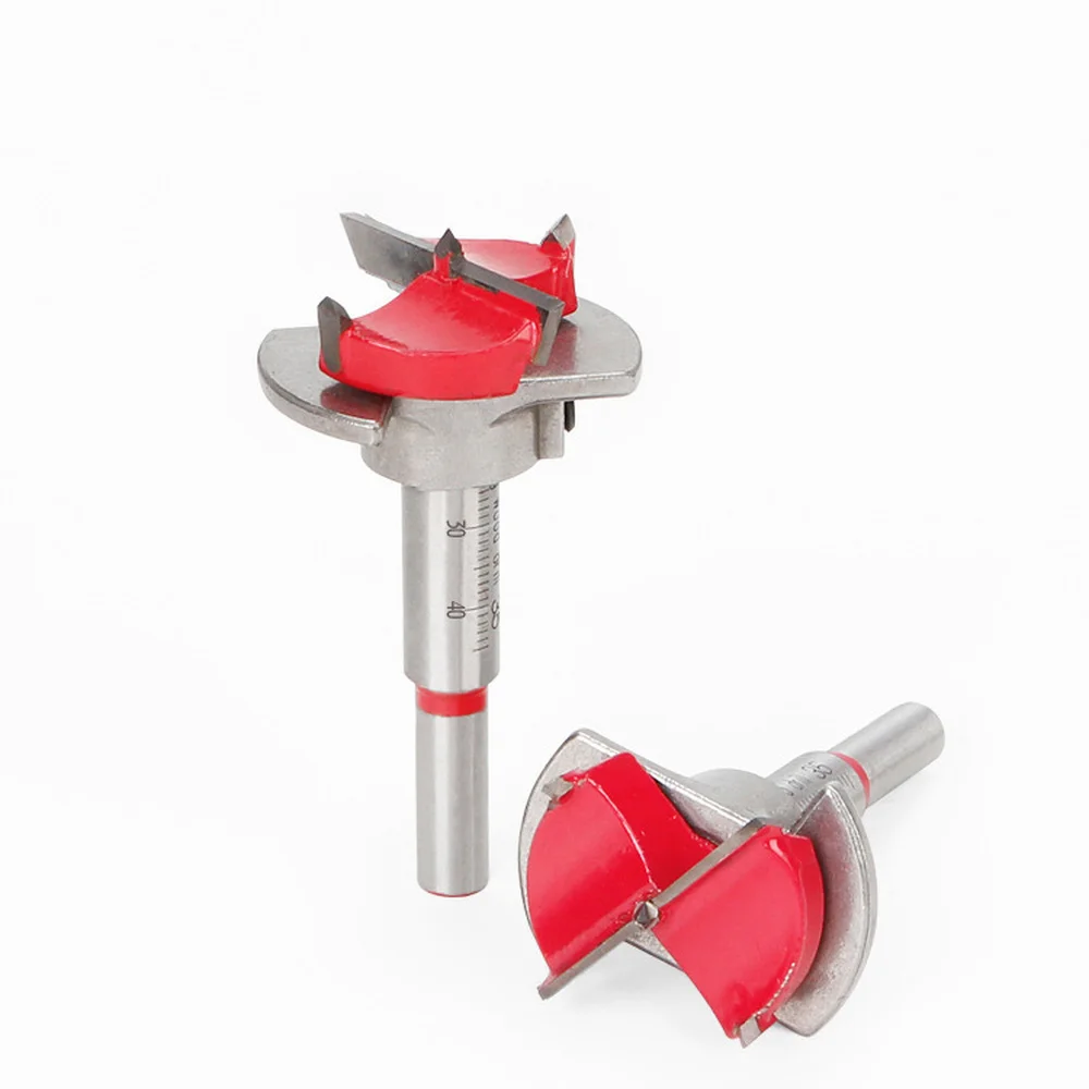 

1pcs Reaming Bit Cemented Carbide Round Handle Woodworking Positioning Drill Adjustable Hinge Hole Opener Tools 12/20/25/30/35mm