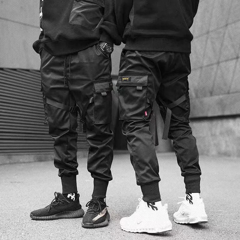 Streetwear Black Mens Harem Joggers Pants Male Cargo Pants 2023 Hip Hop Casual Pockets Sweatpants Oversized Fashion Trousers