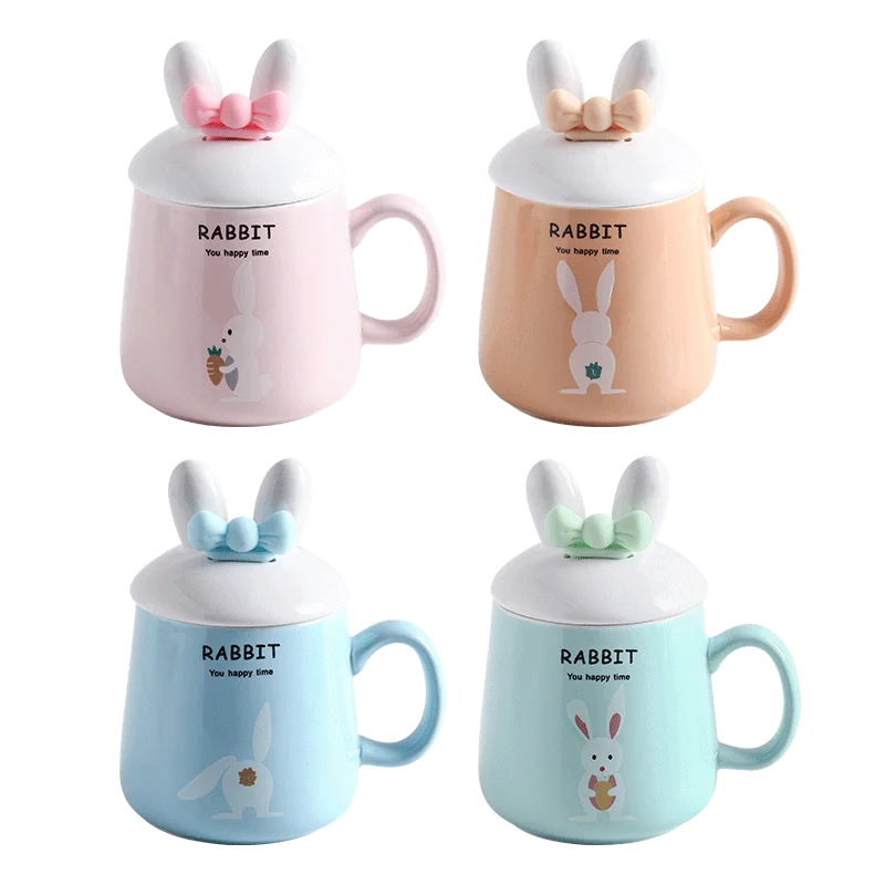 

Симпатичные керамические чашки, детские кружки с ложкой, Необычные личные трендовые чашки, домашние чашки для молока, завтрака, кофе