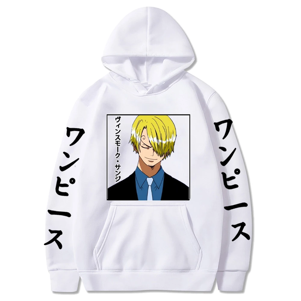 

Anime One Piece Hoodie Men's Harajuku Pullover Vinsmoke Sanji Sweatshirts Long Sleeve Loose Streetwear One Piece Hoodie Tops