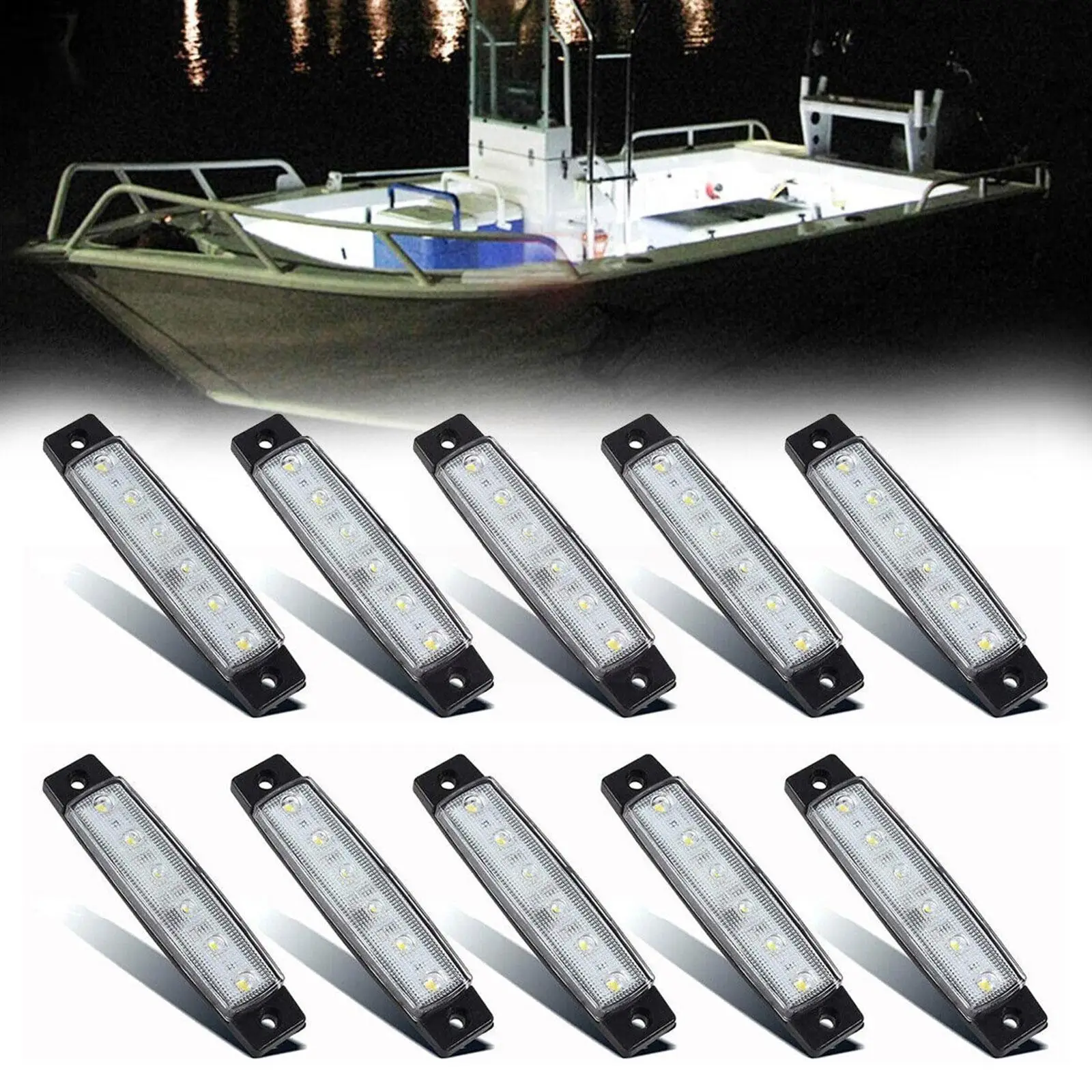 

Marine Boat LED Deck Courtesy Lights Waterproof Stern Transom Light For Most Buses Trucks Trailers And Vans S5H4