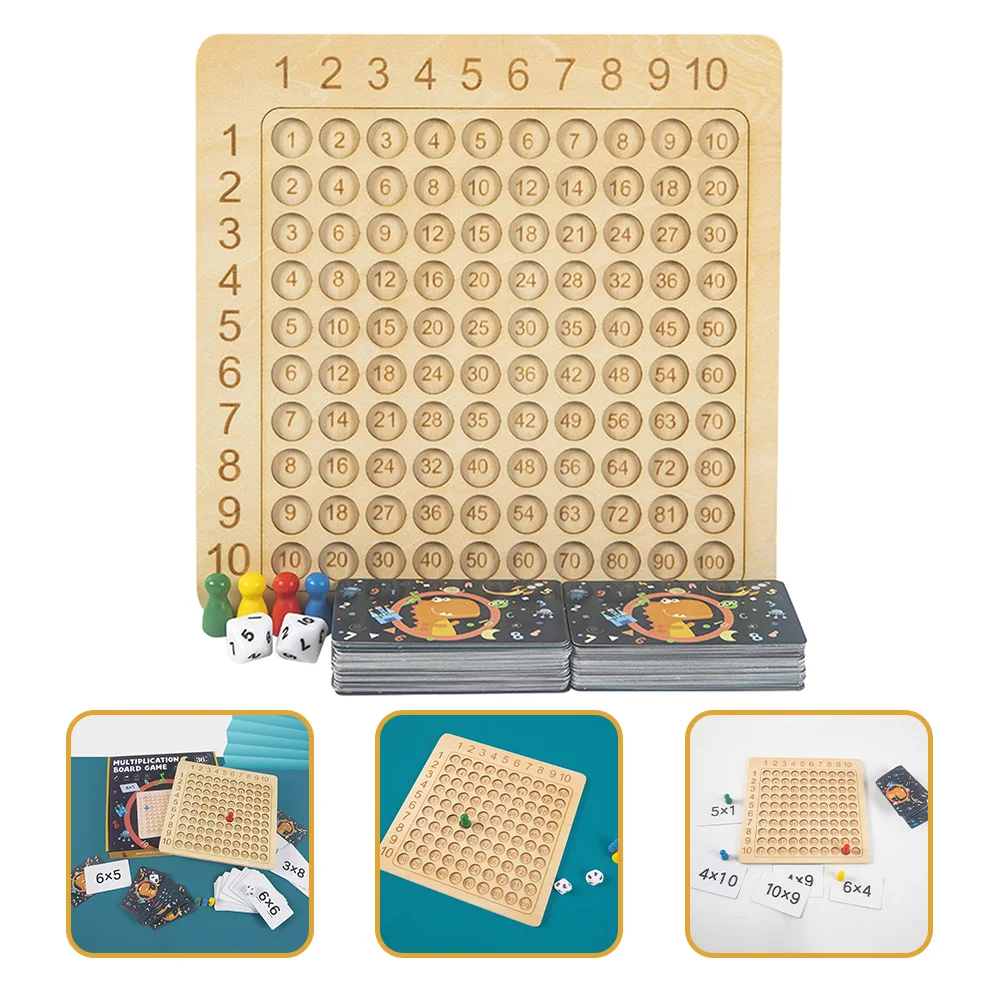 

Multiplication Table Game Wooden Board Dice Chess Puzzle Concept Games Kids Math 8-12 Pupils