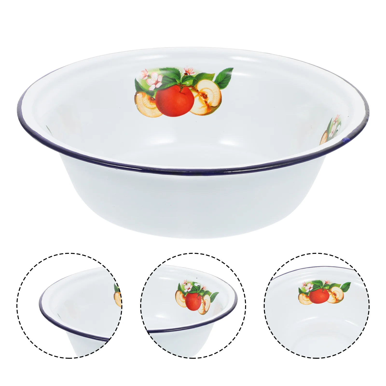 

1pc Creative Rice Bowl Household Enamel Ramen Bowl Household Noodle Bowl