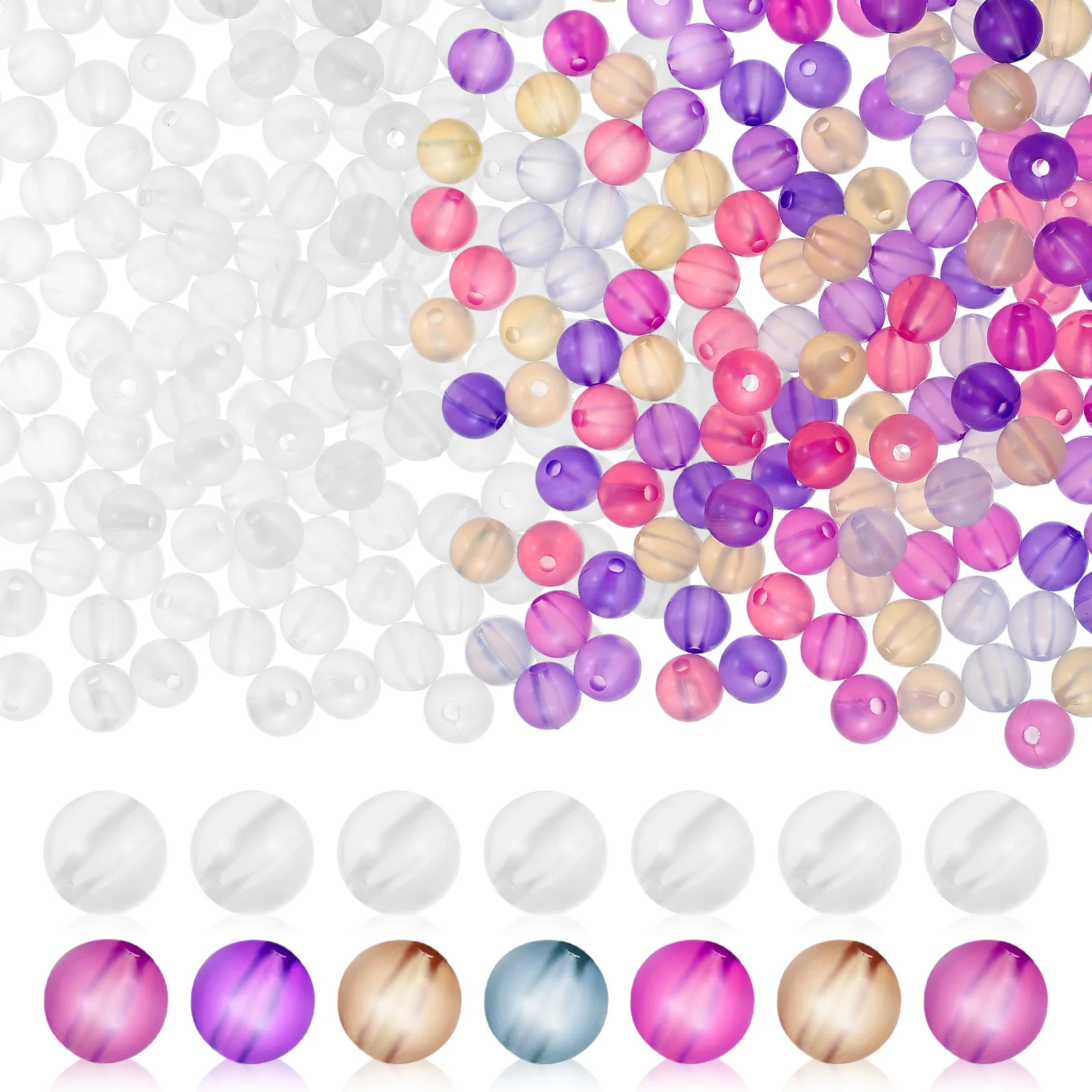 

1000 Pcs Color Changing Beads Charm Bracelets Pony Bulk UV Colorful Crafts Plastic Small Child