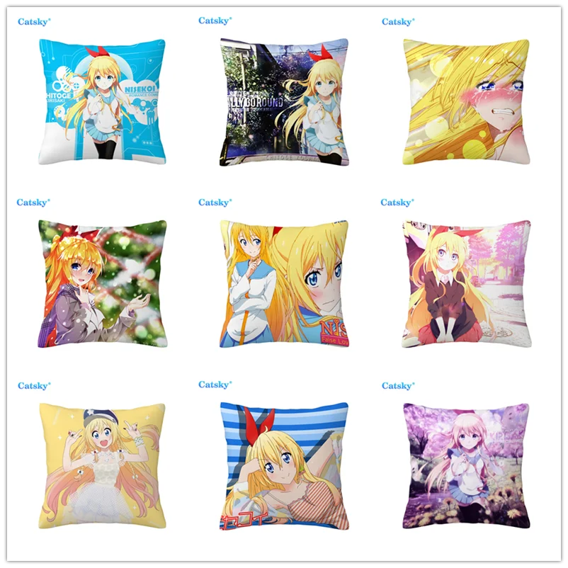 

Декоративная наволочка для подушки для спальни гостиной Chitoge Kirisaki Anime наволочка для домашнего декора наволочка для гостиниц