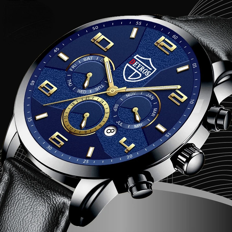 

Watches Men Mechanical Wristwatches Men's Fashion Leather Watch Men's Casual Business Luminous Calendar Shi Ying Watch Montre