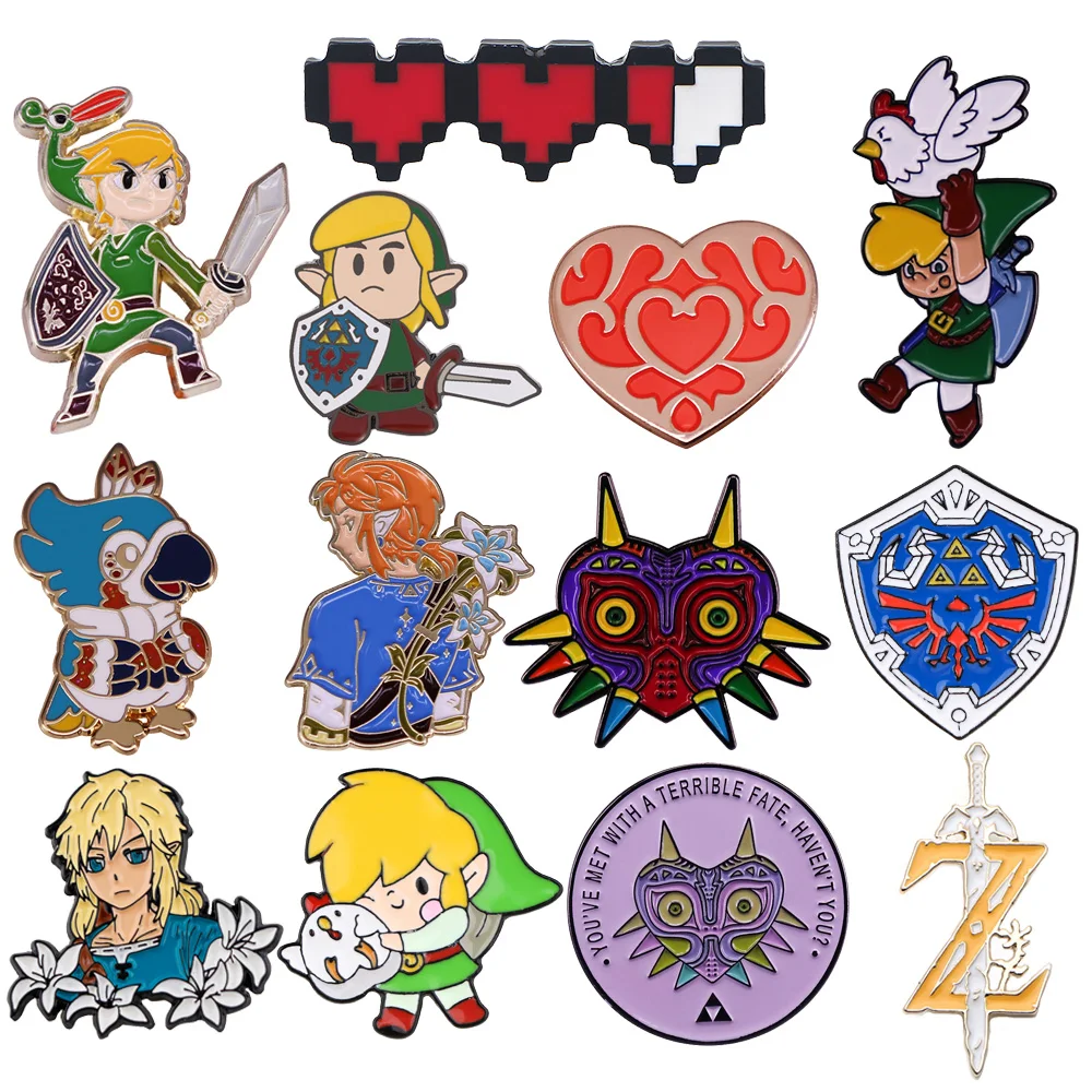 

Japanese Adventure Game Zelda Brooches for Clothing Enamel Pins Lapel Pins for Backpack Decorative Badges Jewelry Accessories