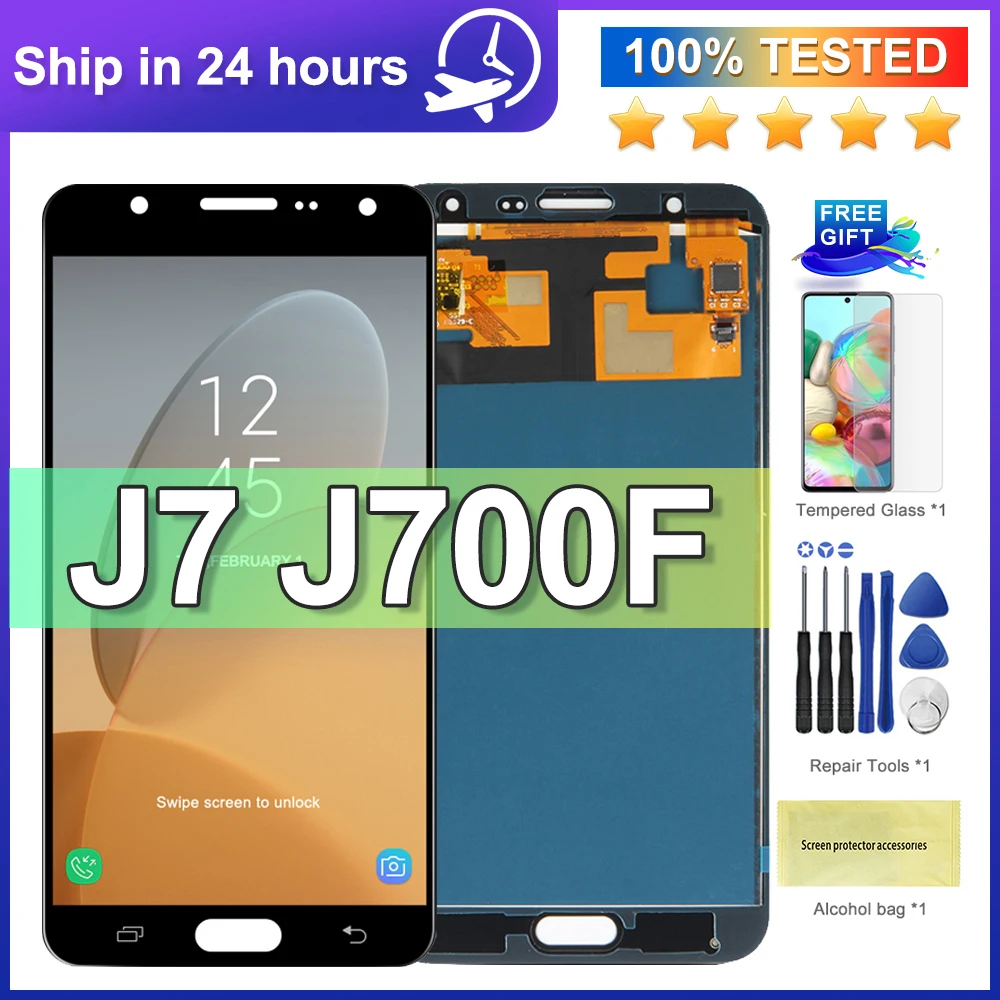 

5.5" Super AMOLED For Samsung Galaxy J700 LCD Display J700F J700H J700M Touch Screen Digitizer For Samsung J7 2015 LCD Assembly