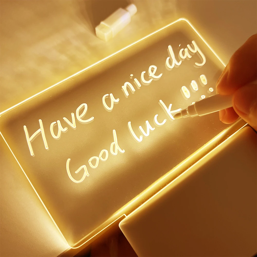 

Новинка 2023, доска для заметок, Креативный светодиодный светильник, «сделай сам», USB-ночник с текстом, подарок для детей, подружки, украшение д...