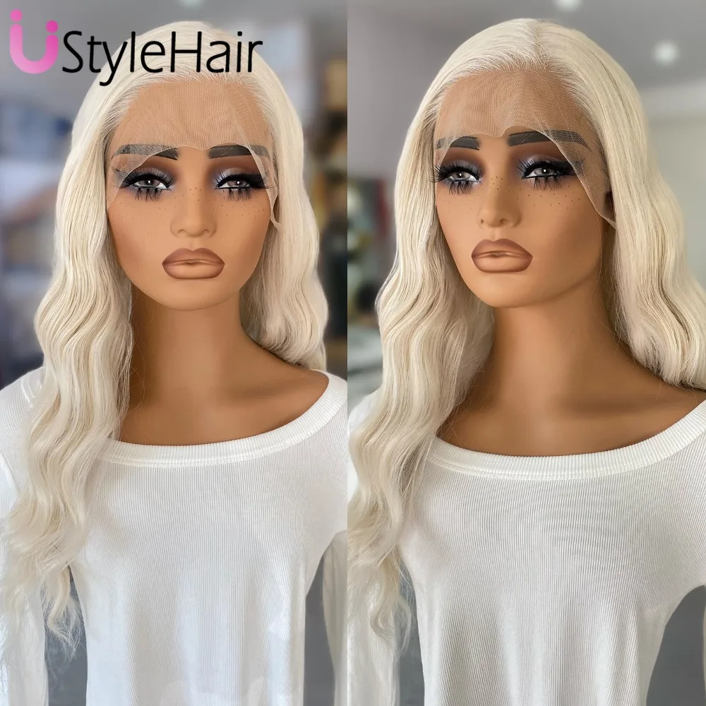 Парик UStyleHair Платиновый светлый натуральный волнистый парик синтетические
