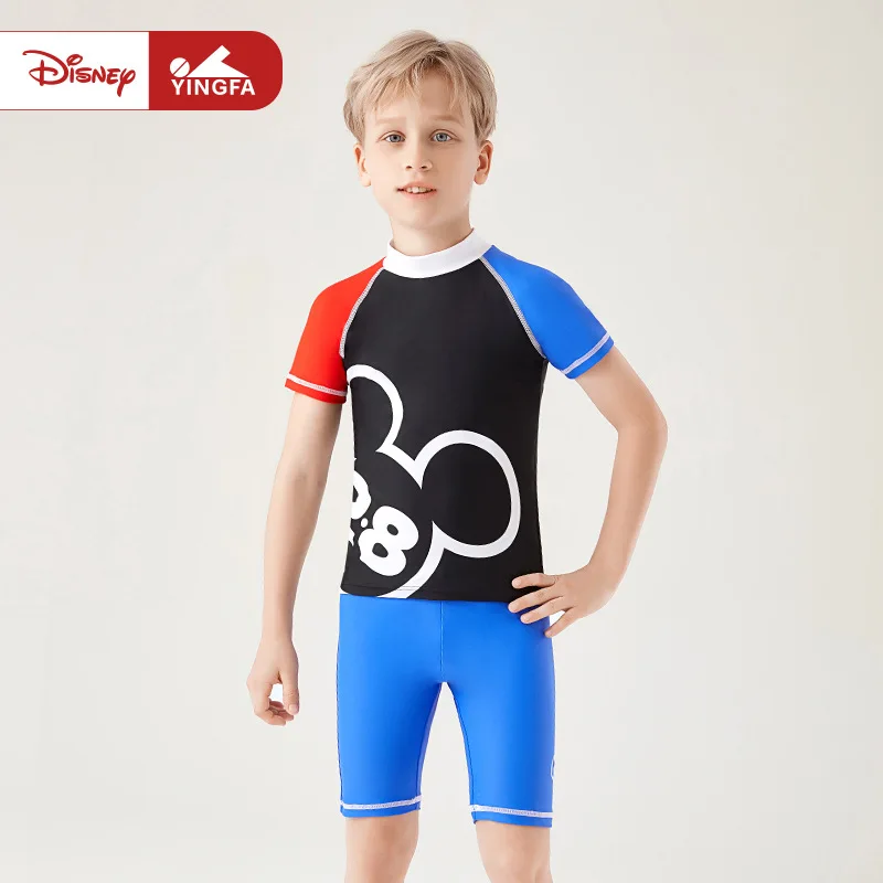 

Disney Boys' Five-point Pants Split Swimsuit Professional Children's Middle-aged Children's Short-sleeved Sunscreen Surfing
