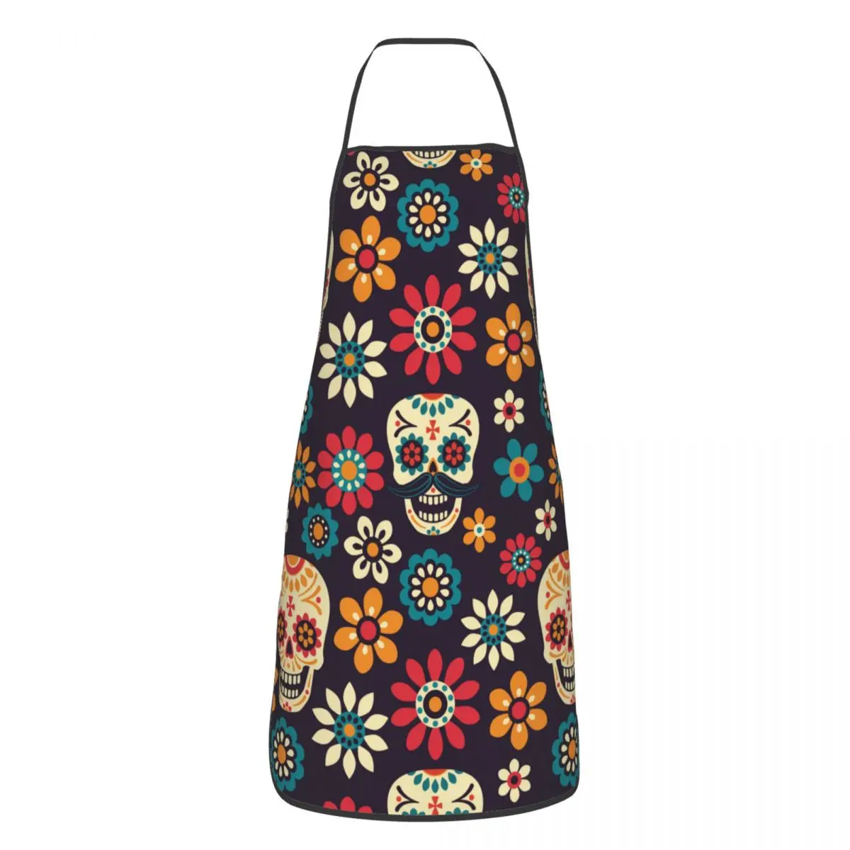 Фартук для кухни День мертвых на Хэллоуин фартук с изображением черепа из сахара