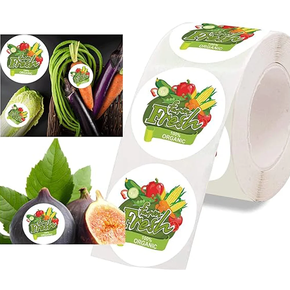 

500 Pcs Organic Sticker Farm Fresh Organic Natural Product Stickers 1.5*1.5 Inches Gluten Free Organic Made Labels for Food