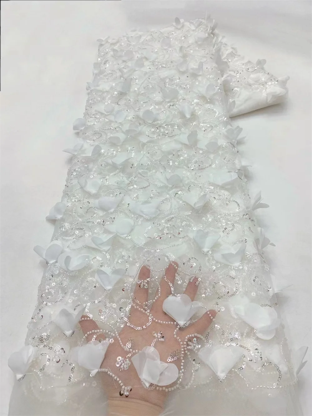 Африканская 3D кружевная ткань 2024 новейшая розово-красная индийская сари