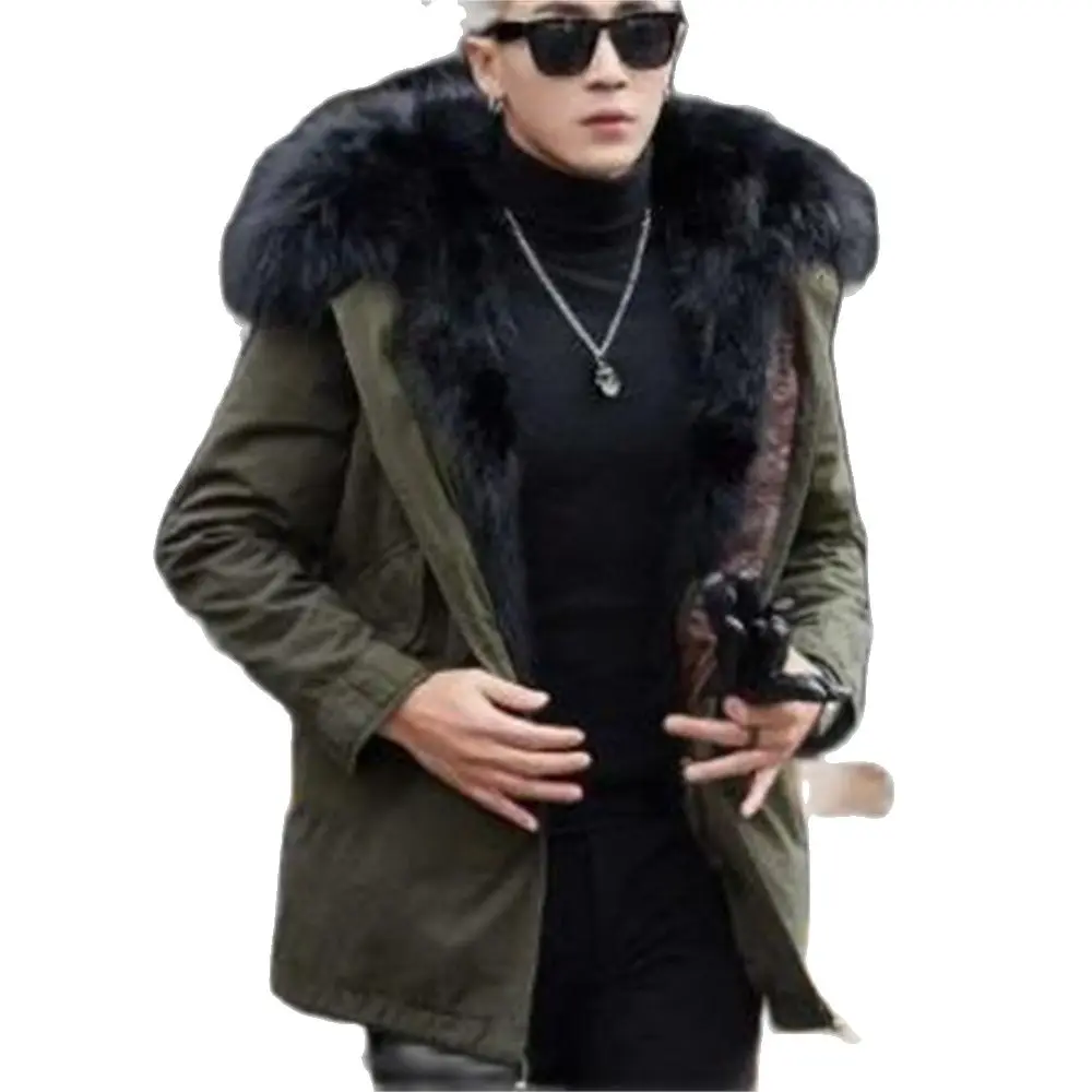 Fox Hair Inner Liner Detachable Collar Long Fur Parkas Fur J