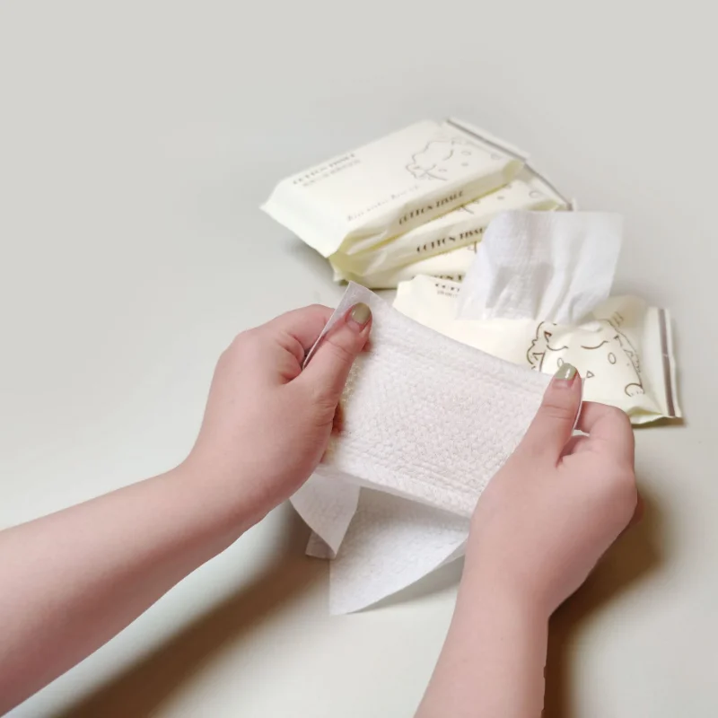

20pcs/bag Disposable Face Towel Soft Individual Pocket Paper Tissue Facial Cleansing Wet Dry Makeup Wipes Tissue Handkerchiefs