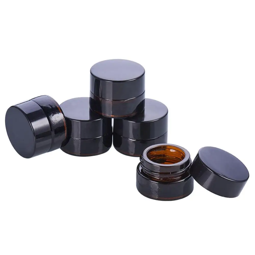 10pcs Round Column Glass Jars with Tampions Small 5g Containers Bottles for Jewelry Bead Storage Creams Lotions Packing Vials