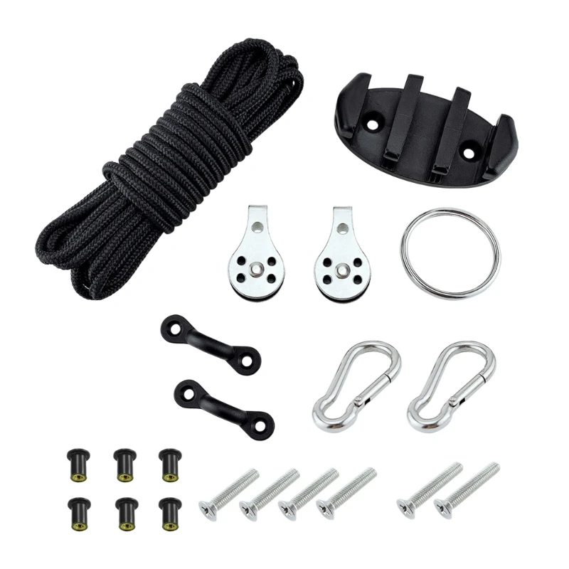 Canoe Anchor Trolley  System Accessories Rivets Fixings Rope Cleat