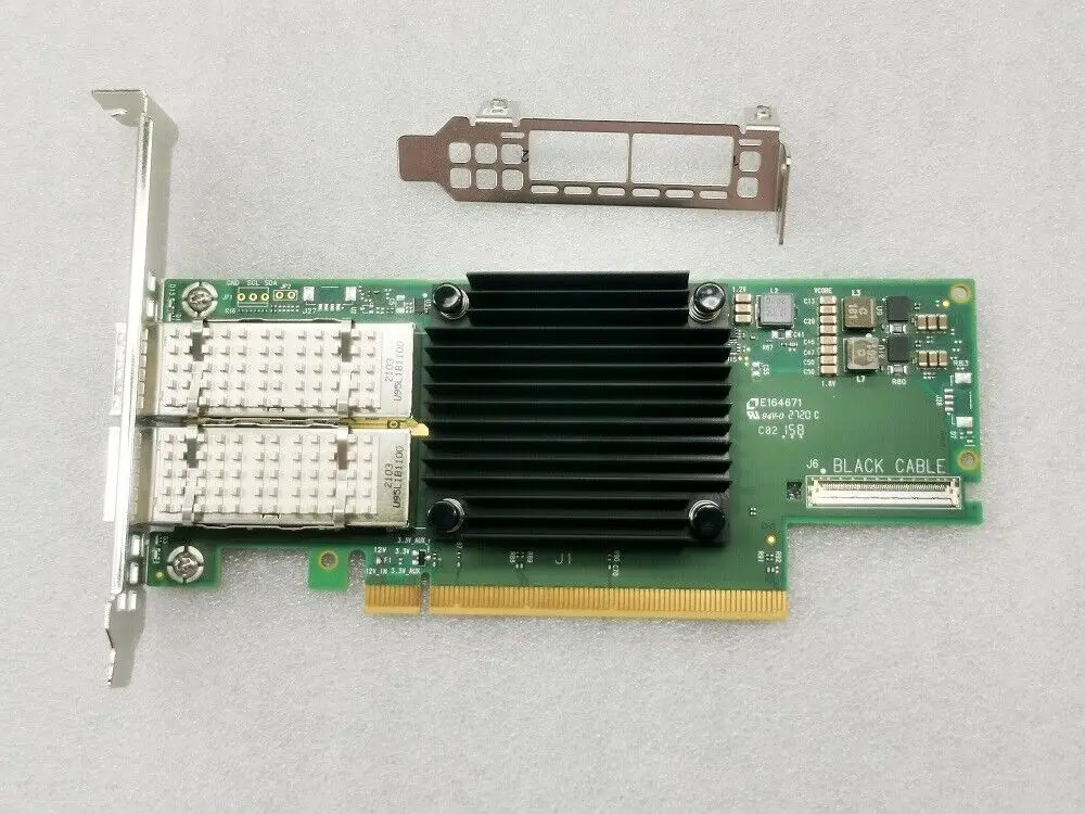Mellanox MCX 653106 Карта адаптера A-ECAT ConnectX-6 VPI HDR100 EDR InfiniBand и 100GbE двухпортовый QSFP56 PCIe