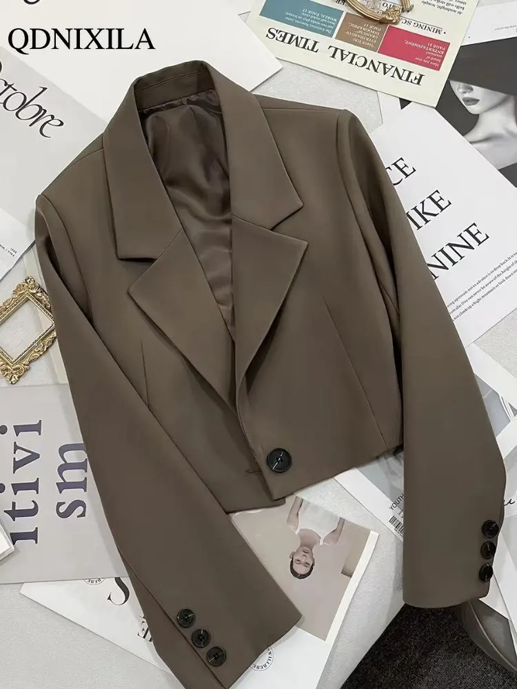 2023 Spring Summer Chic and Elegant Blazer for Women's New Korean Fashion Brief Long Sleeve Temperament Suit Jacket Women