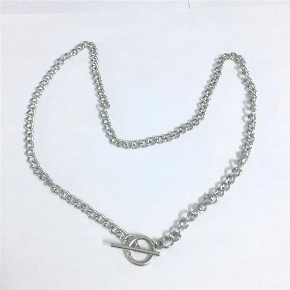 

Cuban Chain Necklace for Men Women, Basic Punk Stainless Steel Curb Link Chain Chokers,Vintage Gold Tone Solid Metal Collar