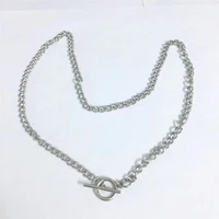 cuban chain necklace for men women basic punk stainless steel curb link chain chokersvintage gold tone solid metal collar