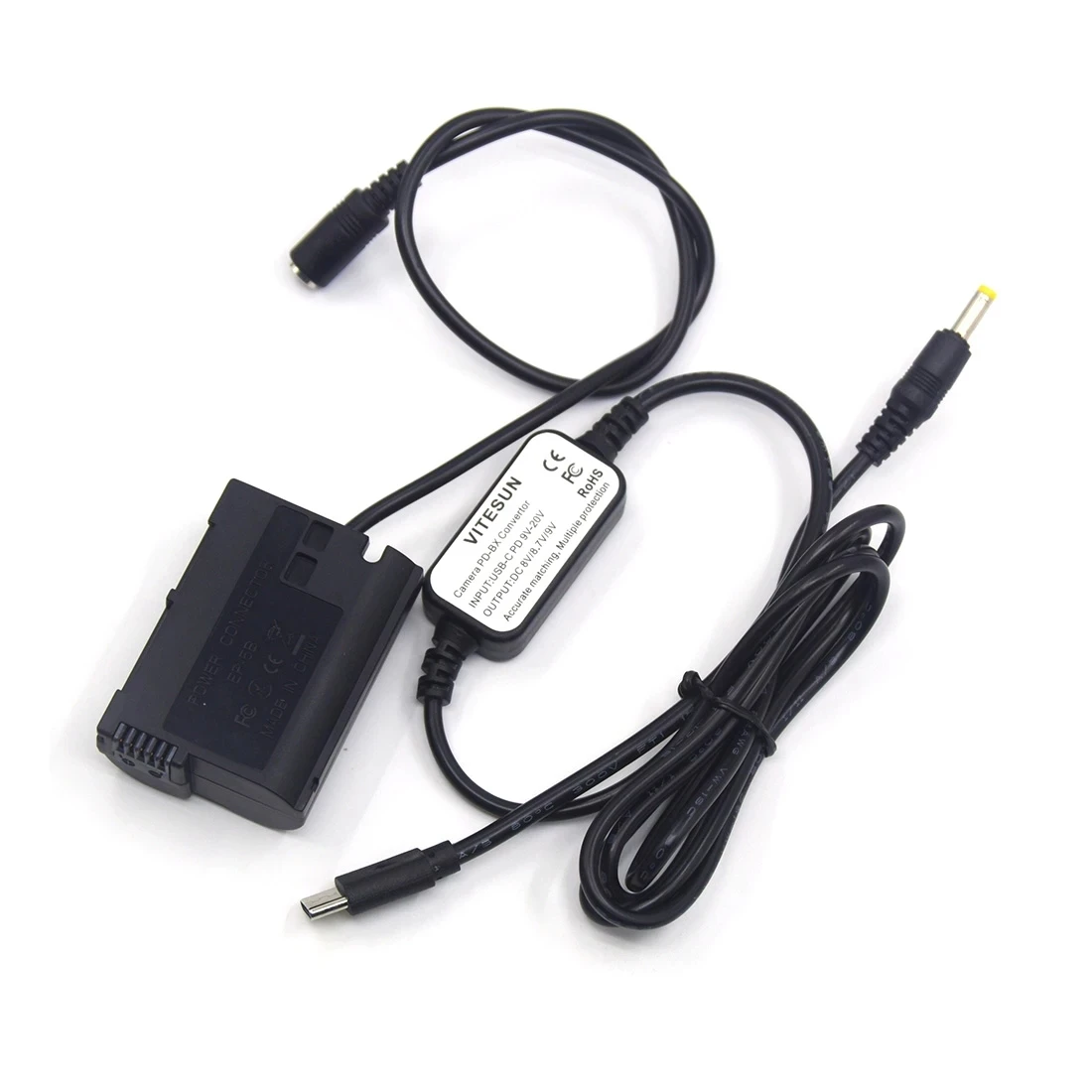 

Флейоресцентная батарея USB Type C, флейоресцентный конвертер в кабель постоянного тока + фонарь постоянного тока для Nikon Z7, Z6, D850, D810, D800E, D750, D610, ...