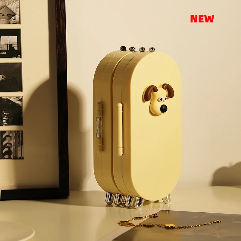 

Mirror 4 Fans Panels Screen Folding Clear Earrings Studs Display Rack Necklace Jewelry Shelf Stand Holder Organizer Storage Box