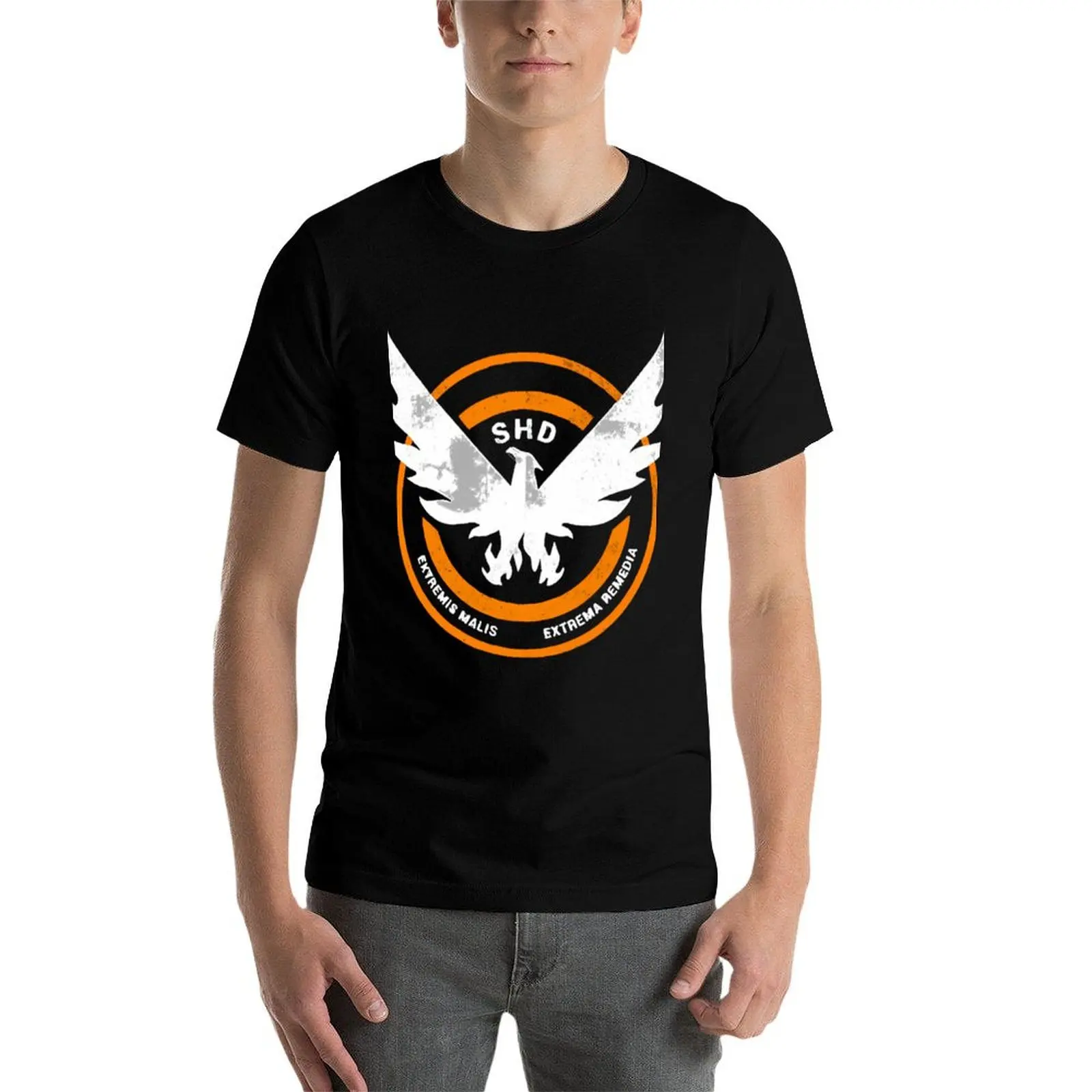 Фото Футболка The Division Shd Grunge Logo 2, топы больших размеров с графикой, таможенный дизайн, мужские футболки №4
