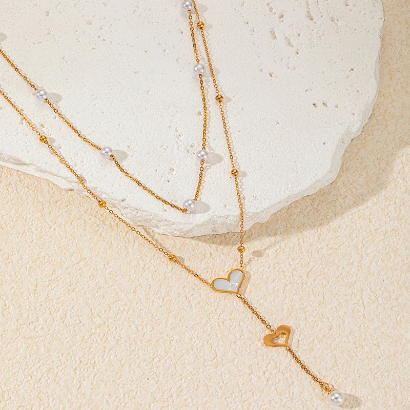 Женское Двухслойное Ожерелье ENSHIR Из Нержавеющей Стали 316L С Кисточкой В Форме