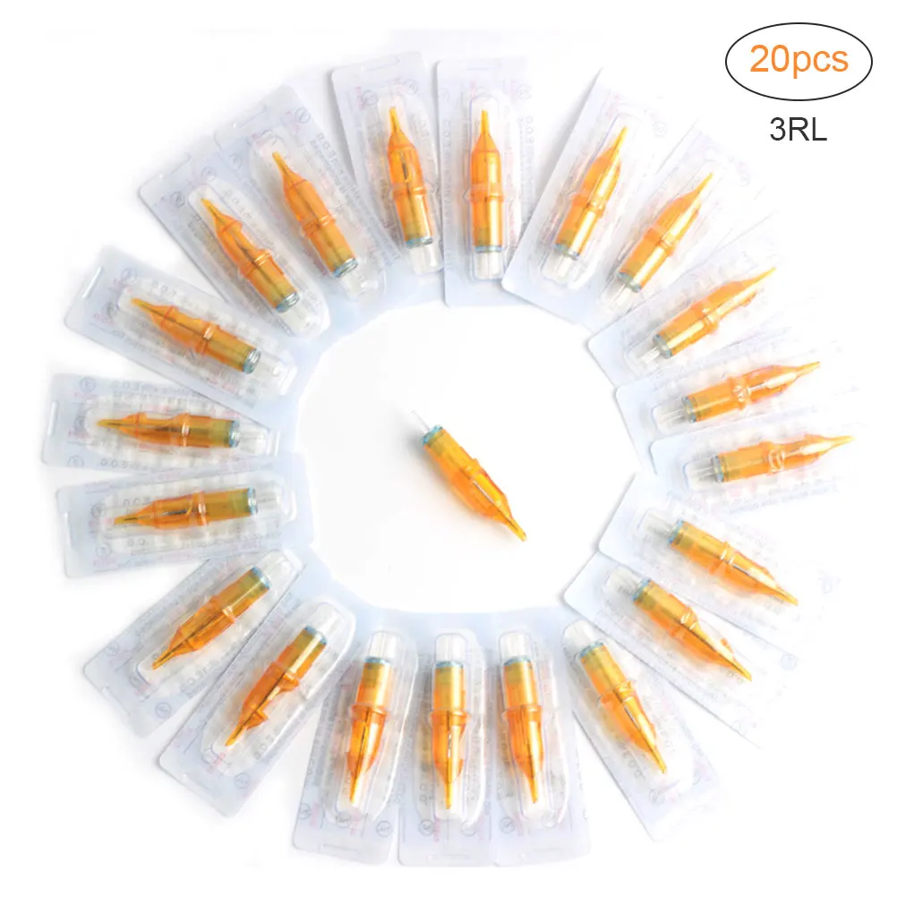 

20Pcs Disposable Tattoo Cartridge Needles Stainless Steel Sterilized Cartridges Needles