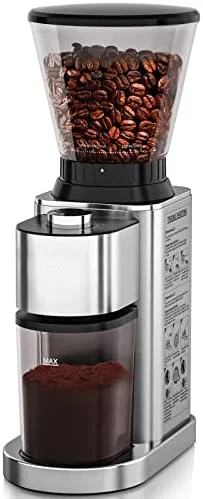 

Электрическая кофемолка, измельчитель кофейных зерен из нержавеющей стали с 24 настройками помола, таймер для измельчения, эспрессо/д