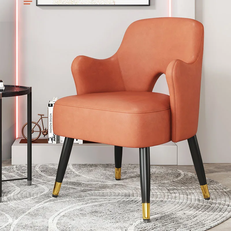 

Sofa Nordic Chairs Living Room Makeup Office Restaurant Lazy Computer Chair Leather Metal Fauteuil Salon Home Furniture WSW35XP